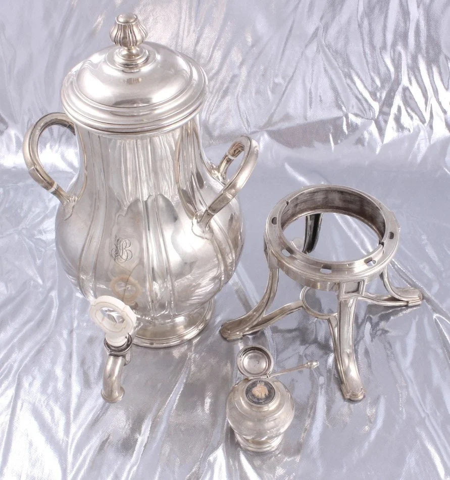 KELLER - IMMENSE SPLENDIDE FONTAINE A EAU CHAUDE SAMOVAR - ARGENT MASSIF MINERVE