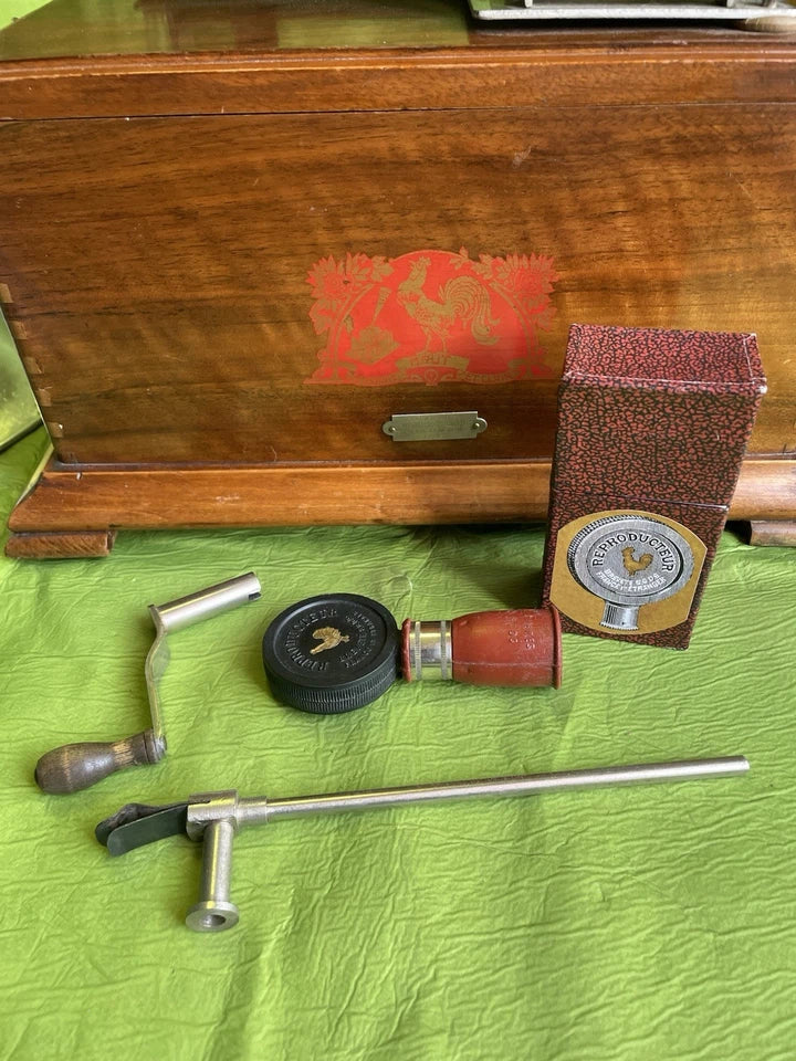 PHONOGRAPHE CYLINDRE PATHÉ je Chante Haut et Clair Complet Fonctionnel