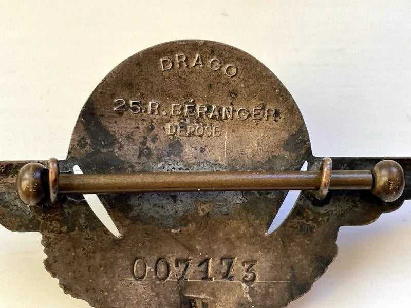 Brevet Parachutiste DRAGO 25 R.BéRANGER matriculé 007173 Année 1946