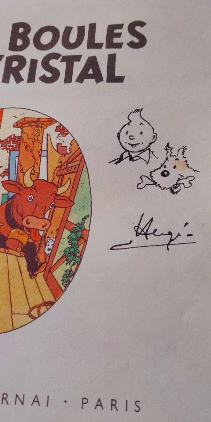 BD TINTIN les sept boules de cristal - DEDICACE PAR HERGE