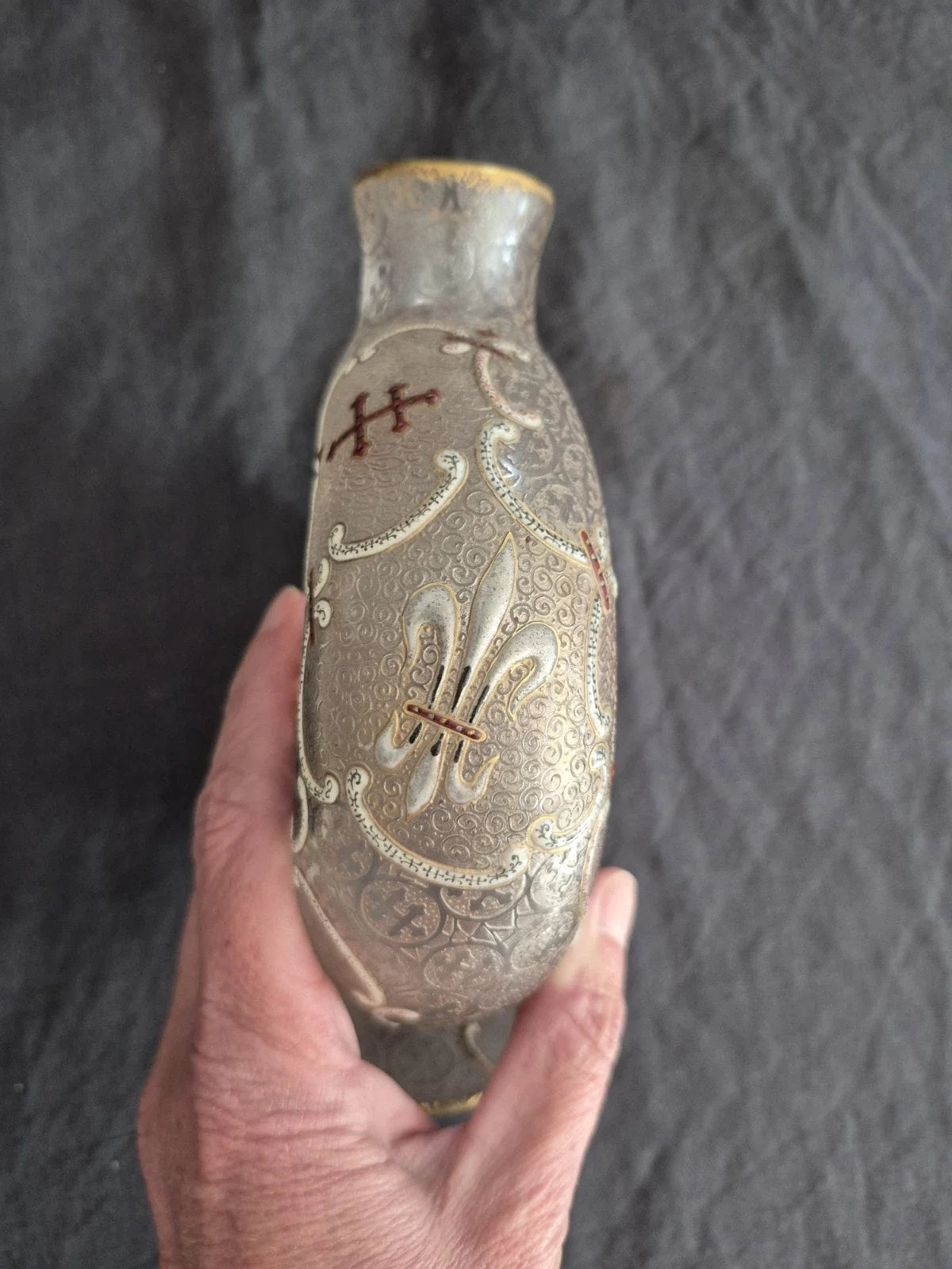 ANCIEN VASE DAUM NANCY DOMREMY LA PUCELLE JEANNE D ARC ART NOUVEAU
