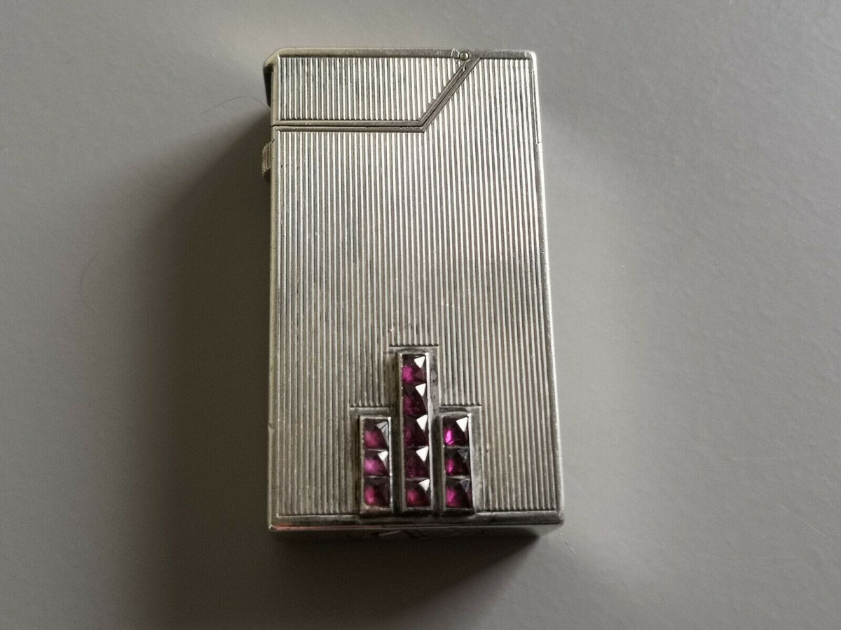 Rare DUNHILL ancien briquet en argent et etui a cigarettes 1935 art déco