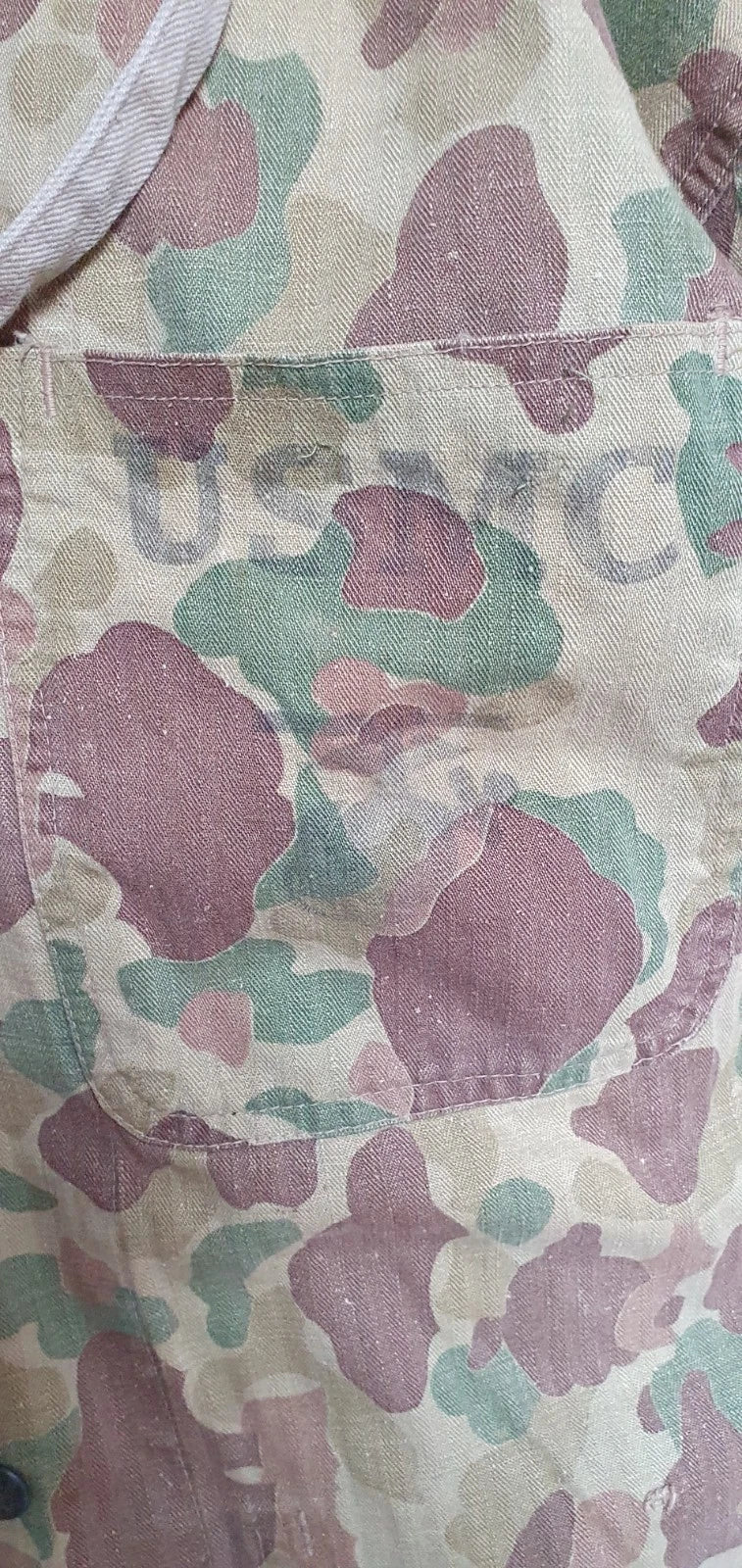 Authentique Ensemble HBT US veste + pant. réversible camouflé USMC Armée française Indochine