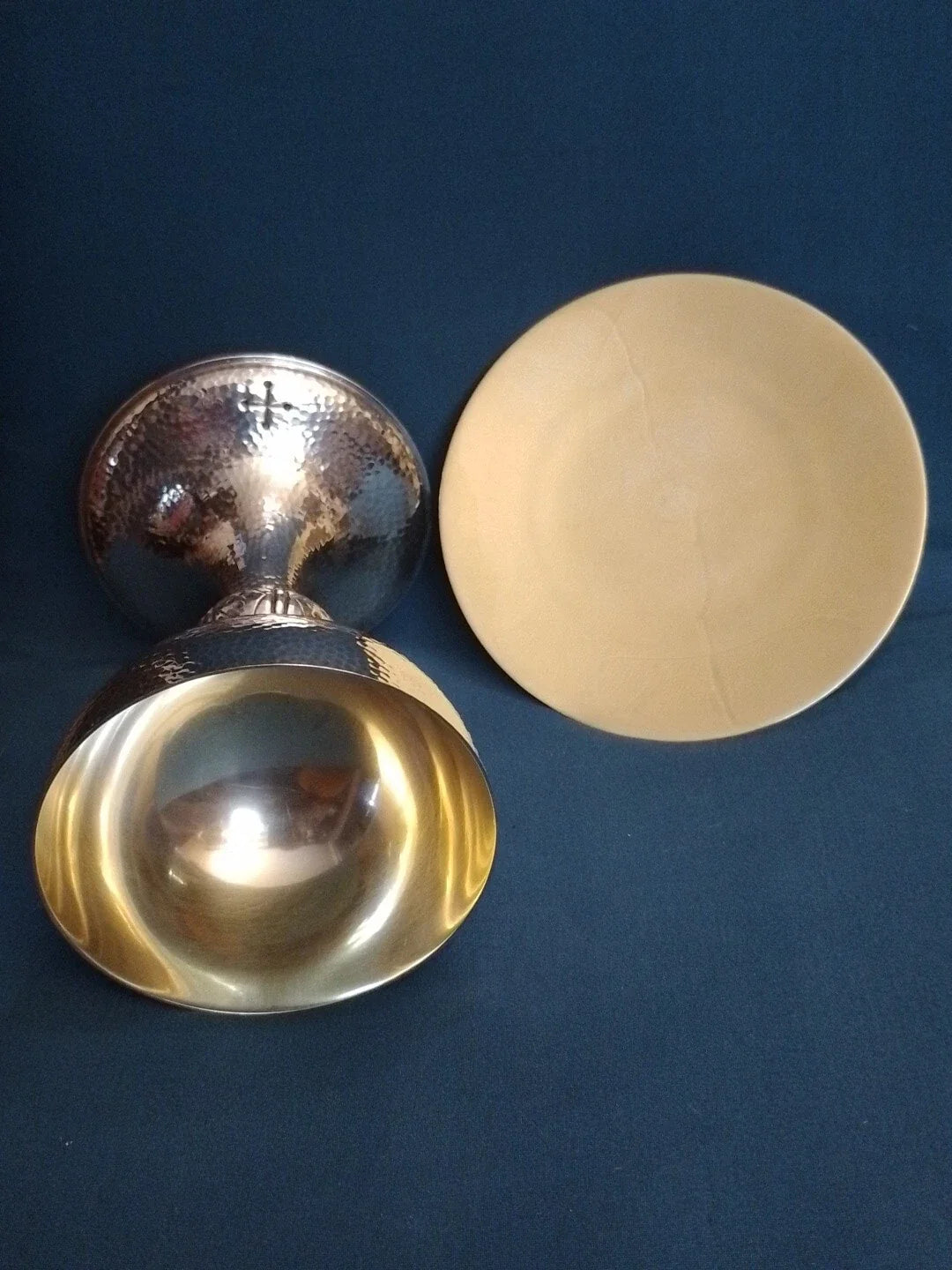 CALICE+PATENE/ARGENT 800/MILLIEU XXè/H.17cm,POIDS BRUT 388gr,PATENE 15,5cm,157g