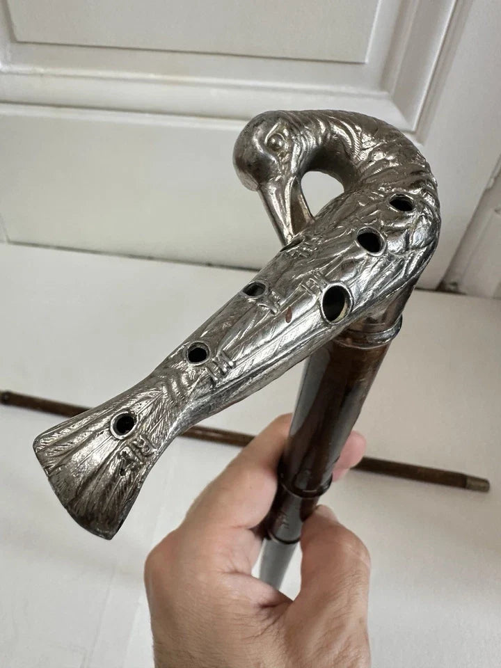 Rare Canne Flûte à bec Ch MATHIEU Paris ancienne à système Epoque XIXème siècle