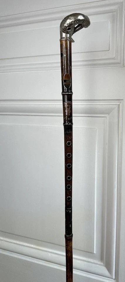 Rare Canne Flûte à bec Ch MATHIEU Paris ancienne à système Epoque XIXème siècle