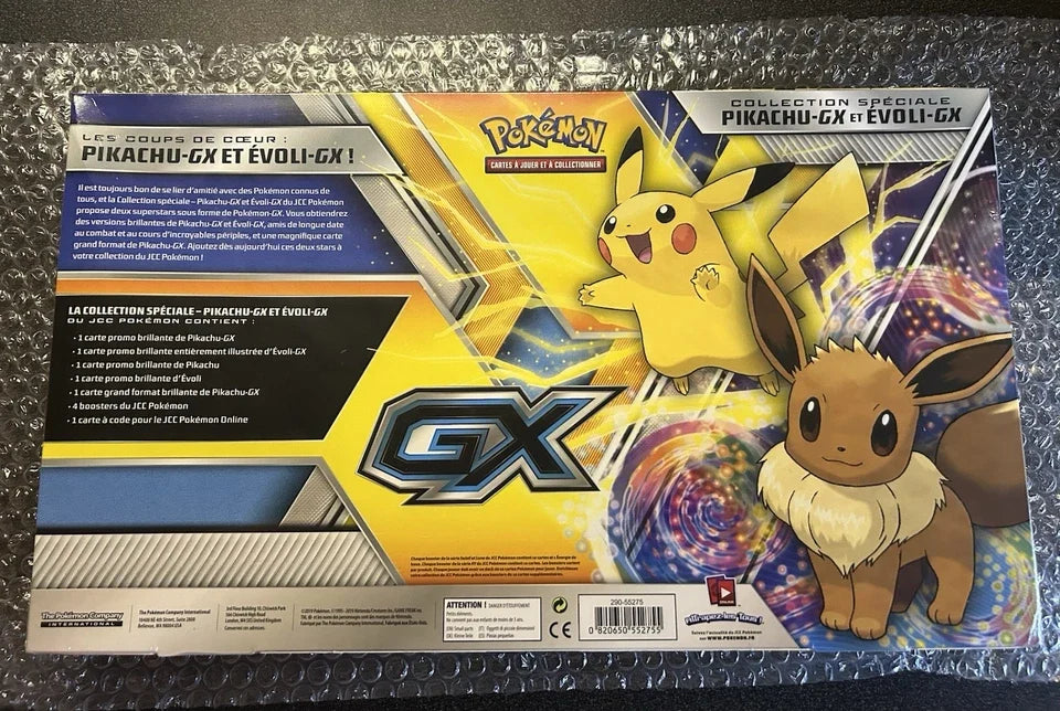 Coffret Pokémon collection spéciale pikachu-GX et evoli-GX scellé FR SL