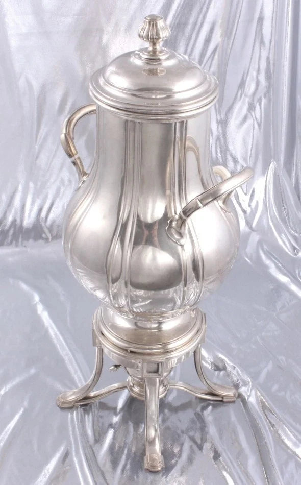 KELLER - IMMENSE SPLENDIDE FONTAINE A EAU CHAUDE SAMOVAR - ARGENT MASSIF MINERVE