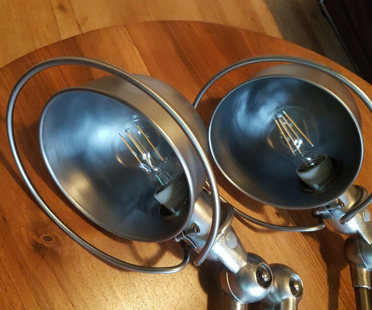 Paire de 2 authentiques anciennes lampes Jielde 3 bras