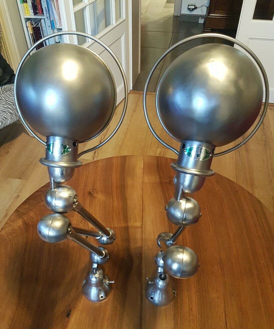 Paire de 2 authentiques anciennes lampes Jielde 3 bras