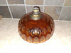 Réservoir lampe à pétrole overlay orange ambré en Cristal Baccarat 16cm