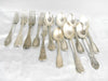ANCIENS LOT 12 COUVERTS CUILLERE FOUCHETTE ARGENT MASSIF
