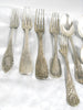 ANCIENS LOT 12 COUVERTS CUILLERE FOUCHETTE ARGENT MASSIF