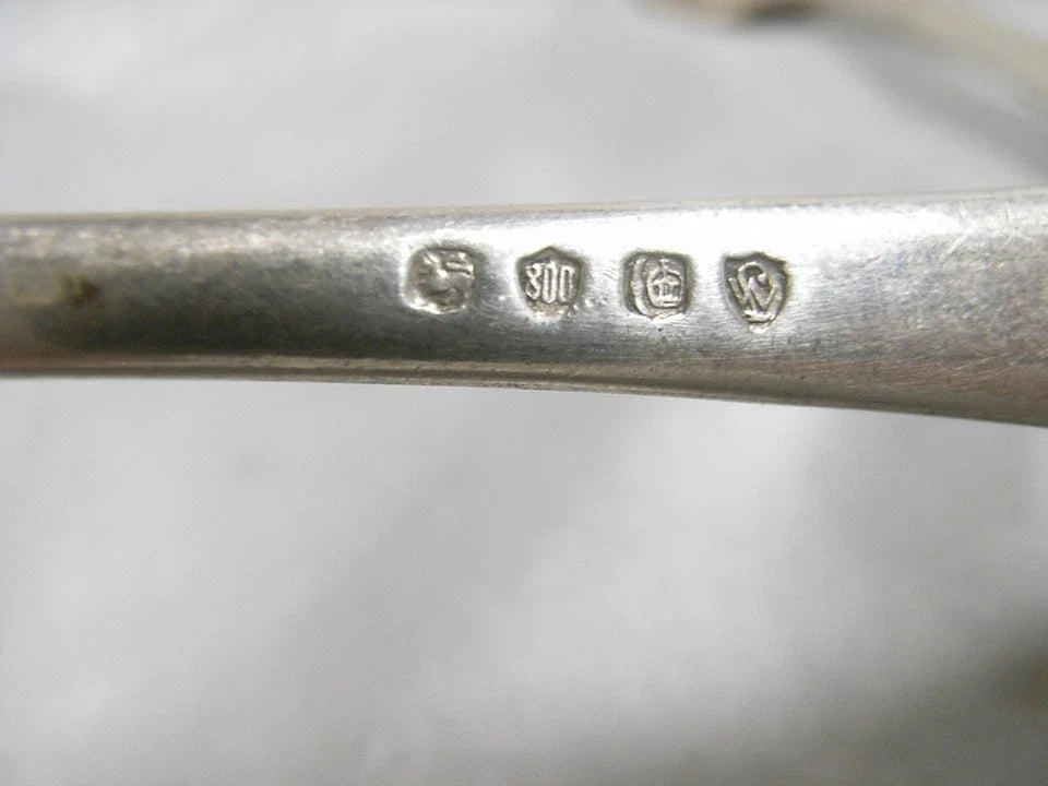ANCIENS LOT 12 COUVERTS CUILLERE FOUCHETTE ARGENT MASSIF