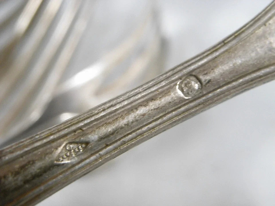 ANCIENS LOT 12 COUVERTS CUILLERE FOUCHETTE ARGENT MASSIF