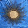 Miroir soleil vintage Chaty Vallauris A.M signé avec oeil de sorcière Diam 83 cm