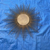 Miroir soleil vintage Chaty Vallauris A.M signé avec oeil de sorcière Diam 83 cm