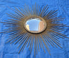 Miroir soleil vintage Chaty Vallauris A.M signé avec oeil de sorcière Diam 83 cm