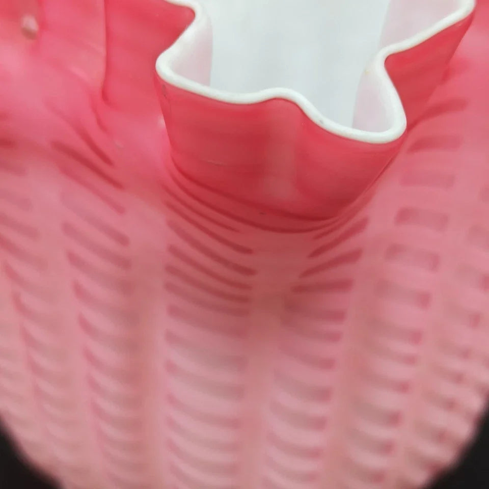 PAIRE DE TULIPES ROSES POUR LAMPE À PÉTROLE Baccarat? St-Louis? Clichy? Globe