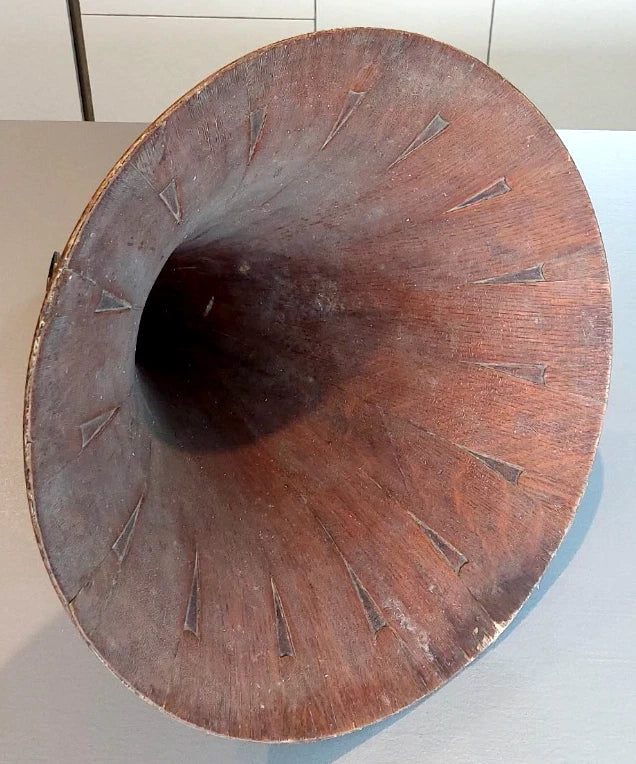 Rare Pavillon En Bois pour phonographe gramophone phono