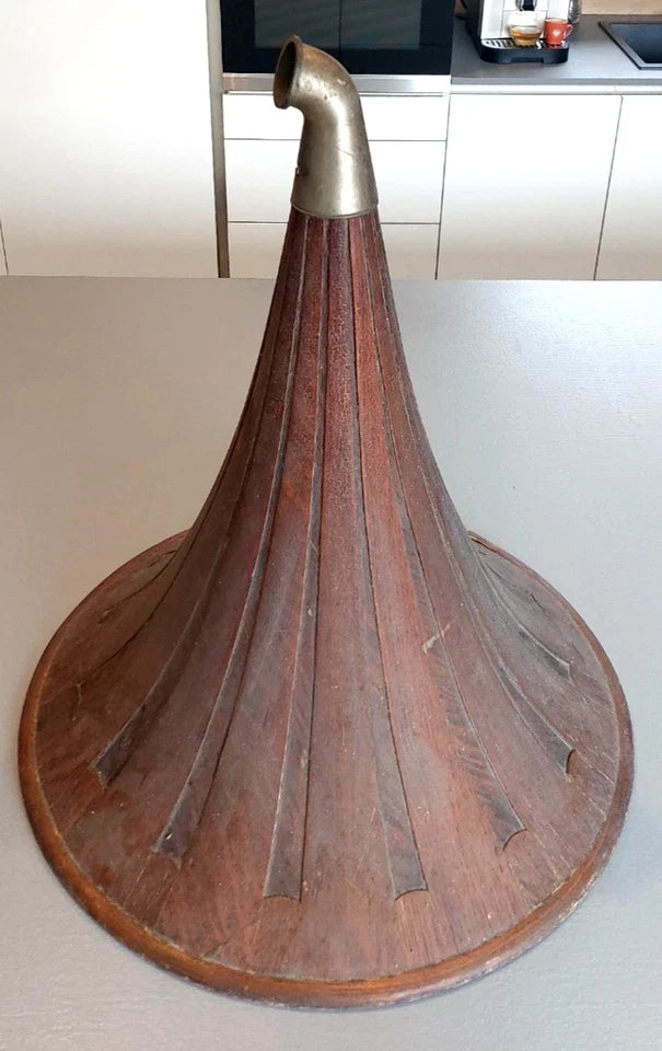 Rare Pavillon En Bois pour phonographe gramophone phono