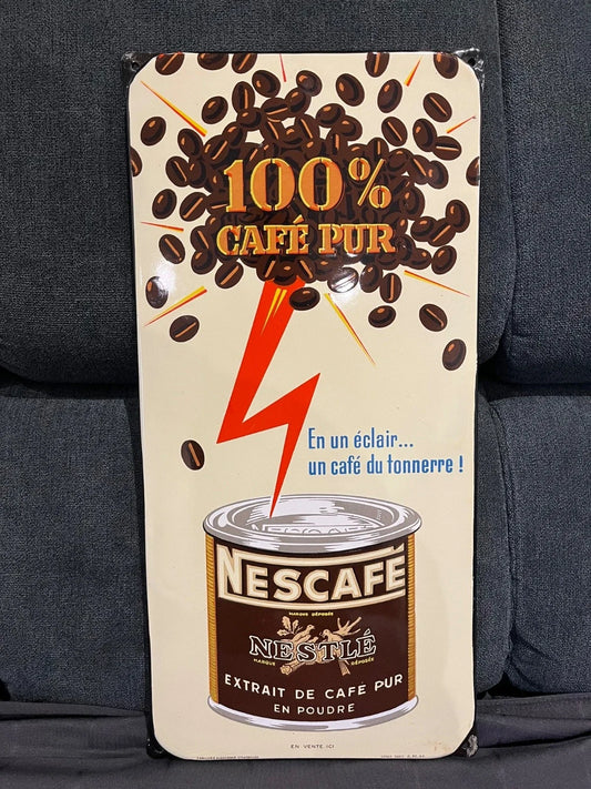 Plaque émaillée cafe Nescafe Nestle