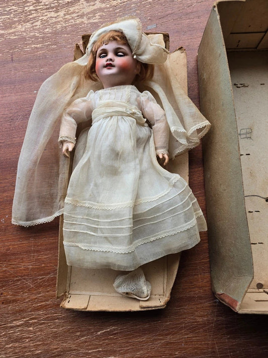 POUPÉE TÊTE PORCELAINE UNIS FRANCE 301 TAILLE 2 TYPE BLEUETTE 28/29CM