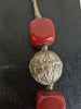 Imposant Collier Ambre Cherry et Métal Bédouin Yemen Ethnique Bakélite Ancien
