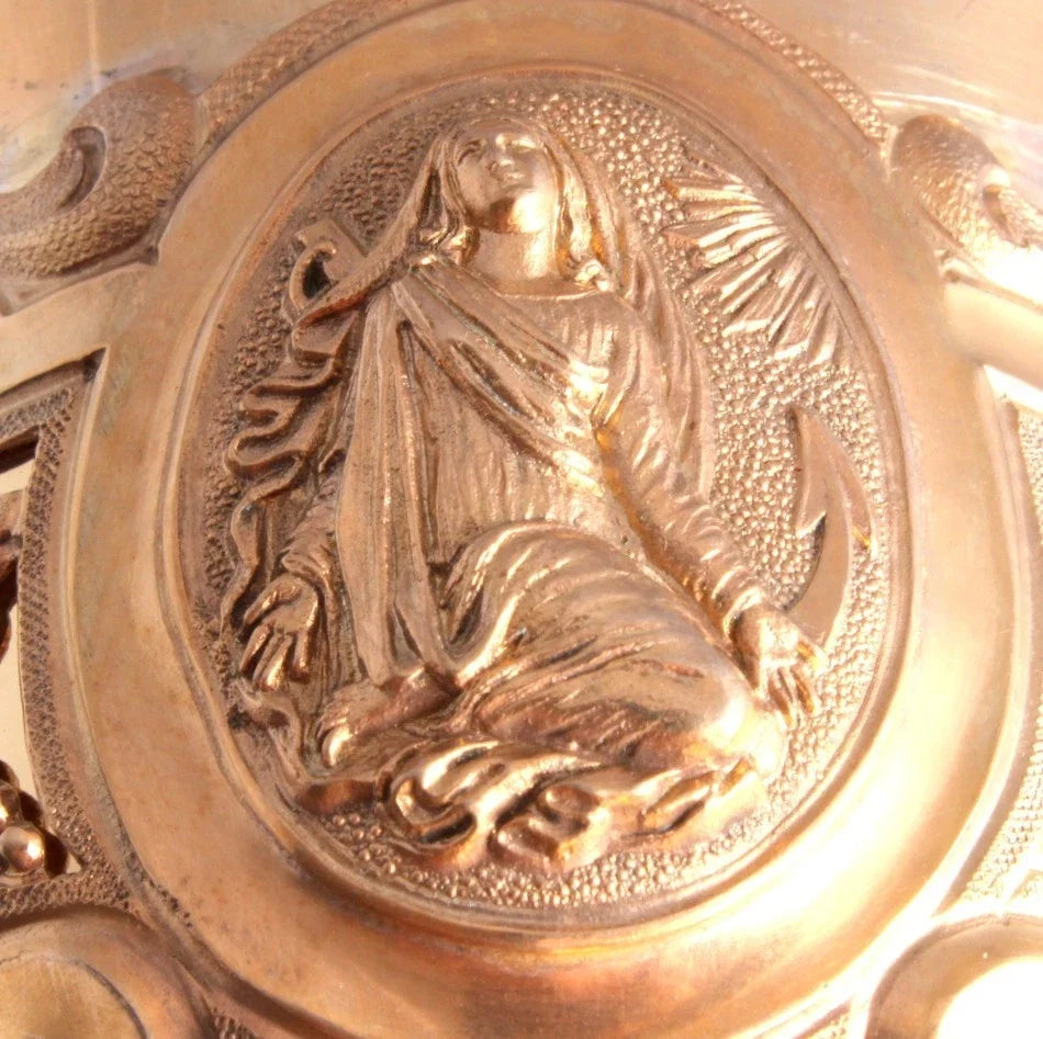 MONTAGNY - GRAND EXCEPTIONNEL CALICE BAROQUE - ARGENT MASSIF MINERVE VERMEIL XIX
