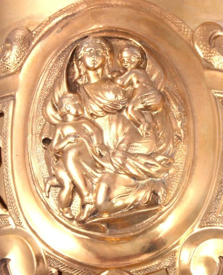 MONTAGNY - GRAND EXCEPTIONNEL CALICE BAROQUE - ARGENT MASSIF MINERVE VERMEIL XIX