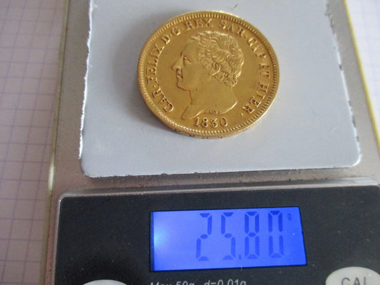TRES RARE et FDC monnaie de 80 LIRES OR CAR.FELIX - 1830 - Sardaigne / Italie