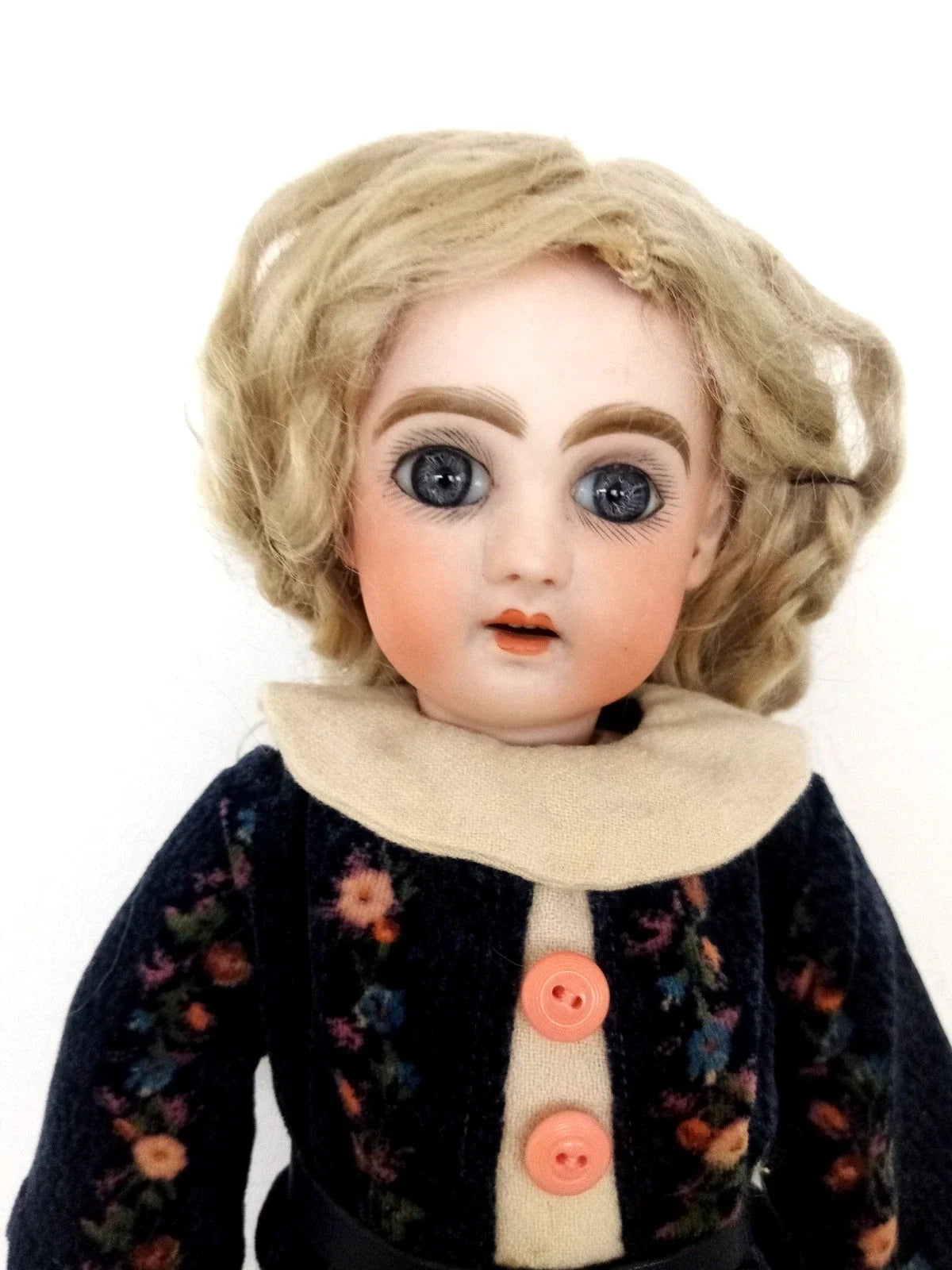 Poupée ancienne premiere Bleuette Jumeau Bleuette robe GL