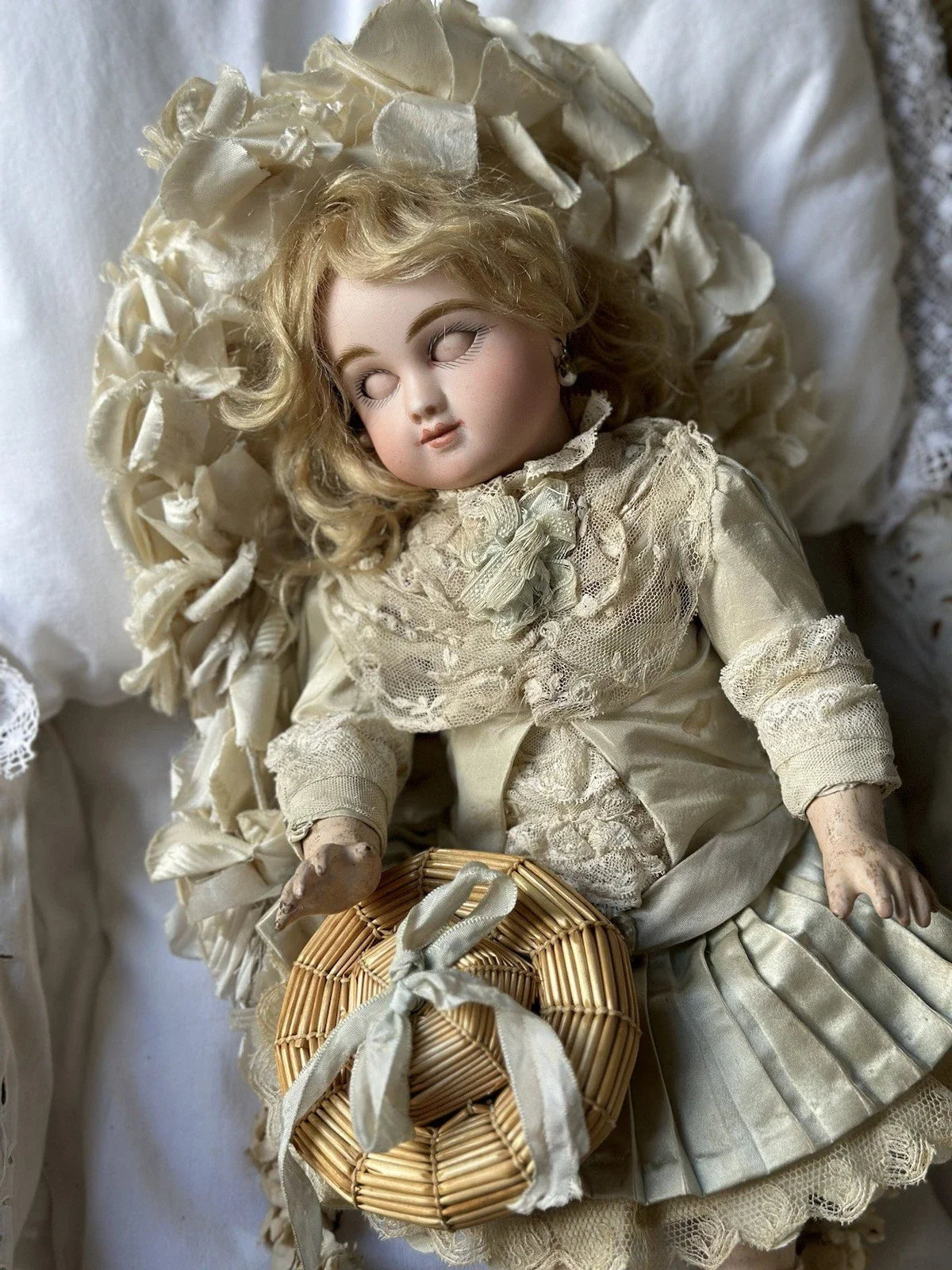 Poupée Ancienne En Porcelaine Steiner Figure C Bourgoin Bourrelet Antique Doll