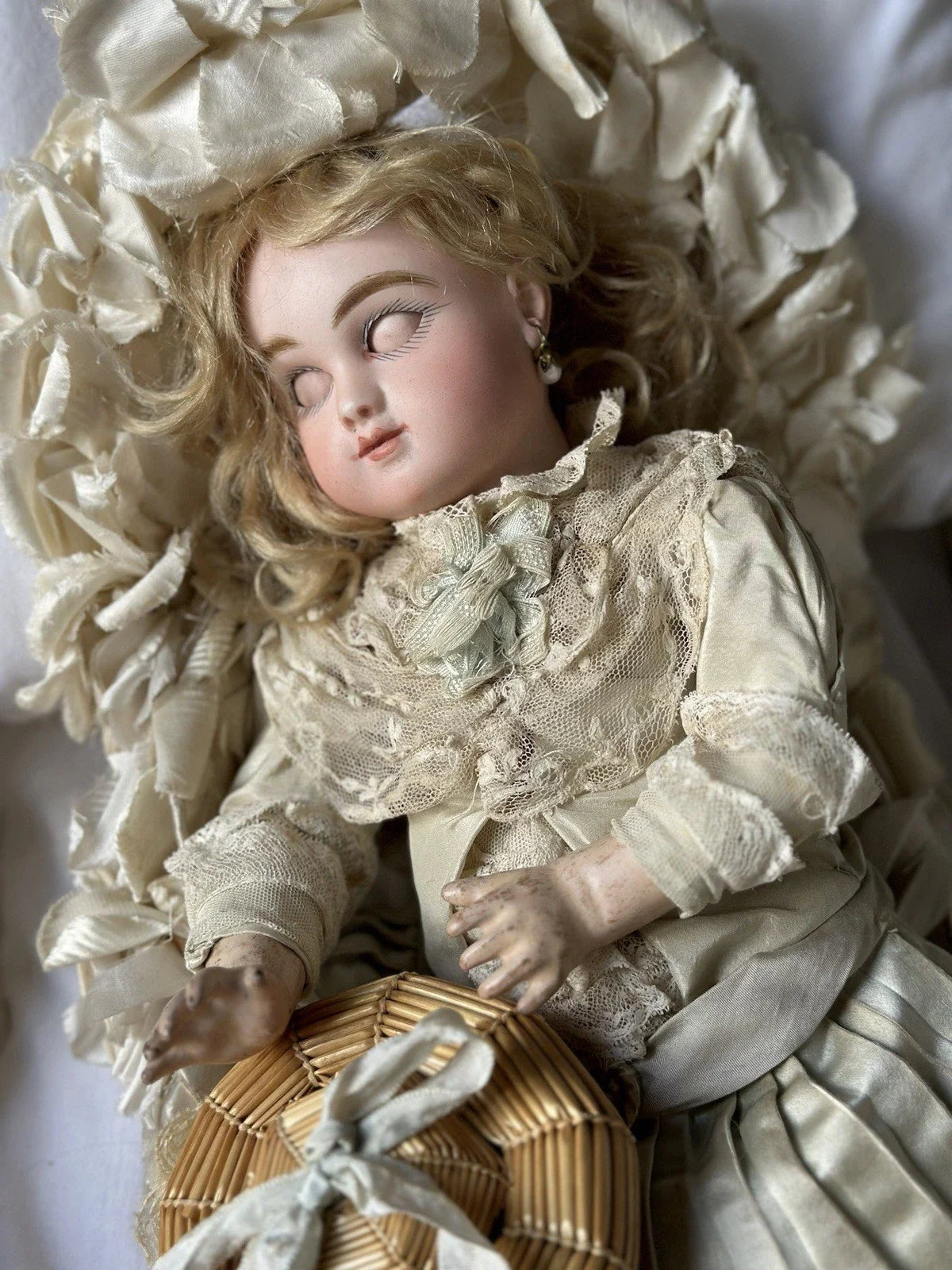 Poupée Ancienne En Porcelaine Steiner Figure C Bourgoin Bourrelet Antique Doll