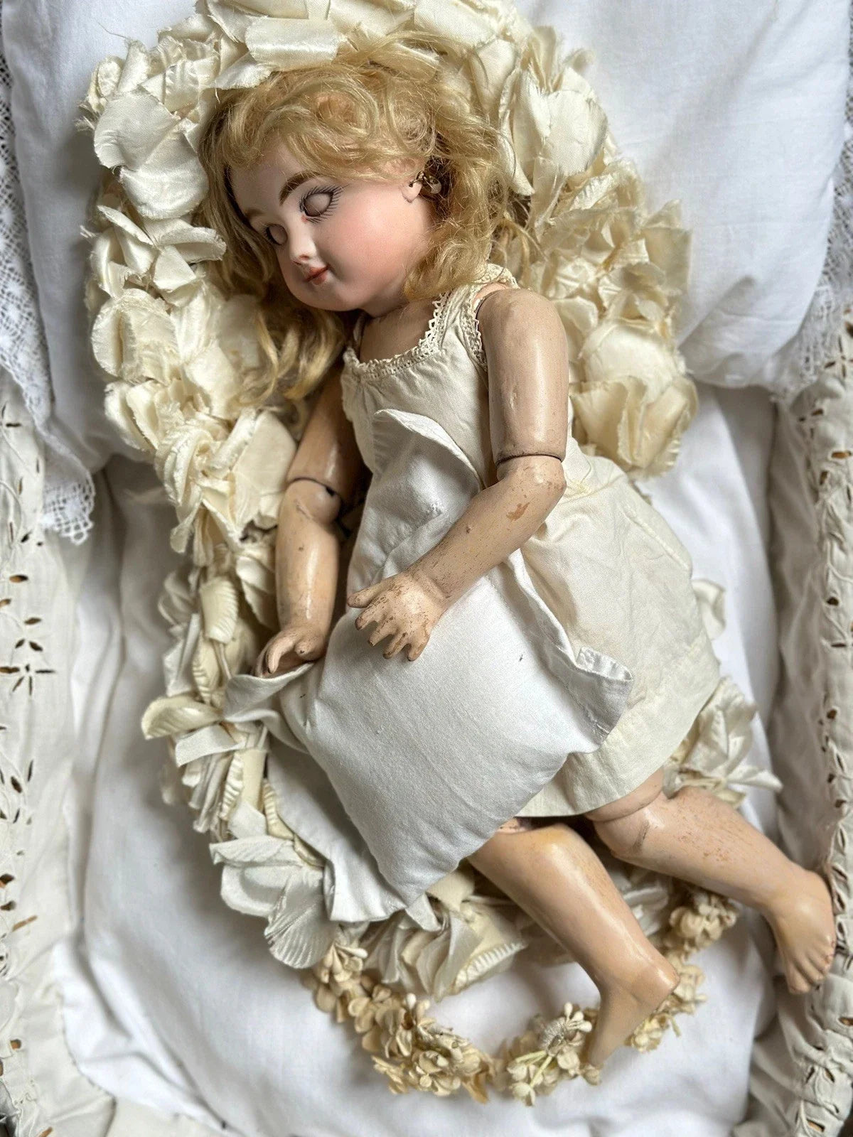 Poupée Ancienne En Porcelaine Steiner Figure C Bourgoin Bourrelet Antique Doll