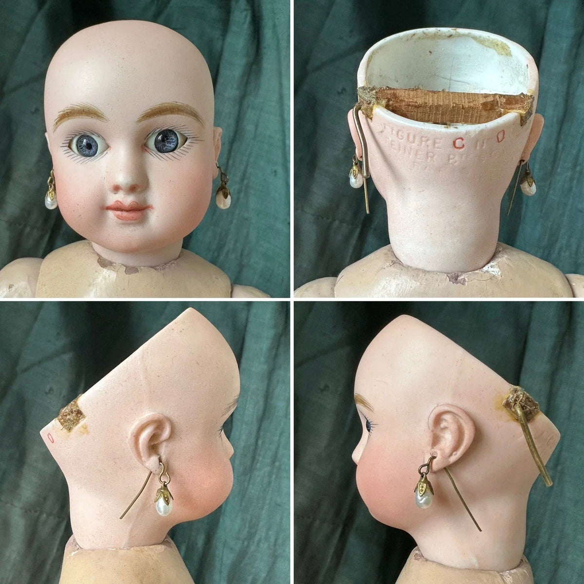 Poupée Ancienne En Porcelaine Steiner Figure C Bourgoin Bourrelet Antique Doll