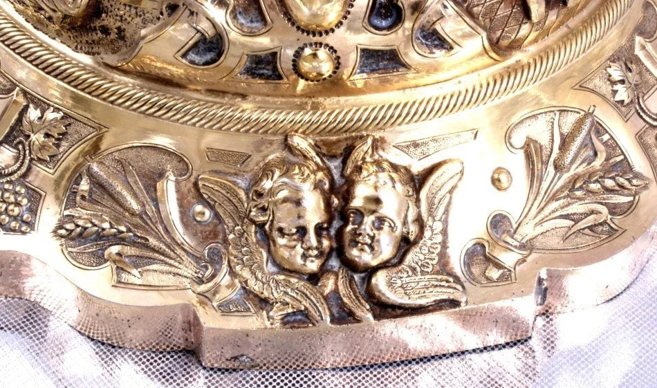 FAVIER -SPLENDIDE EXCEPTIONNEL CALICE BAROQUE -ARGENT MASSIF MINERVE VERMEIL XIX