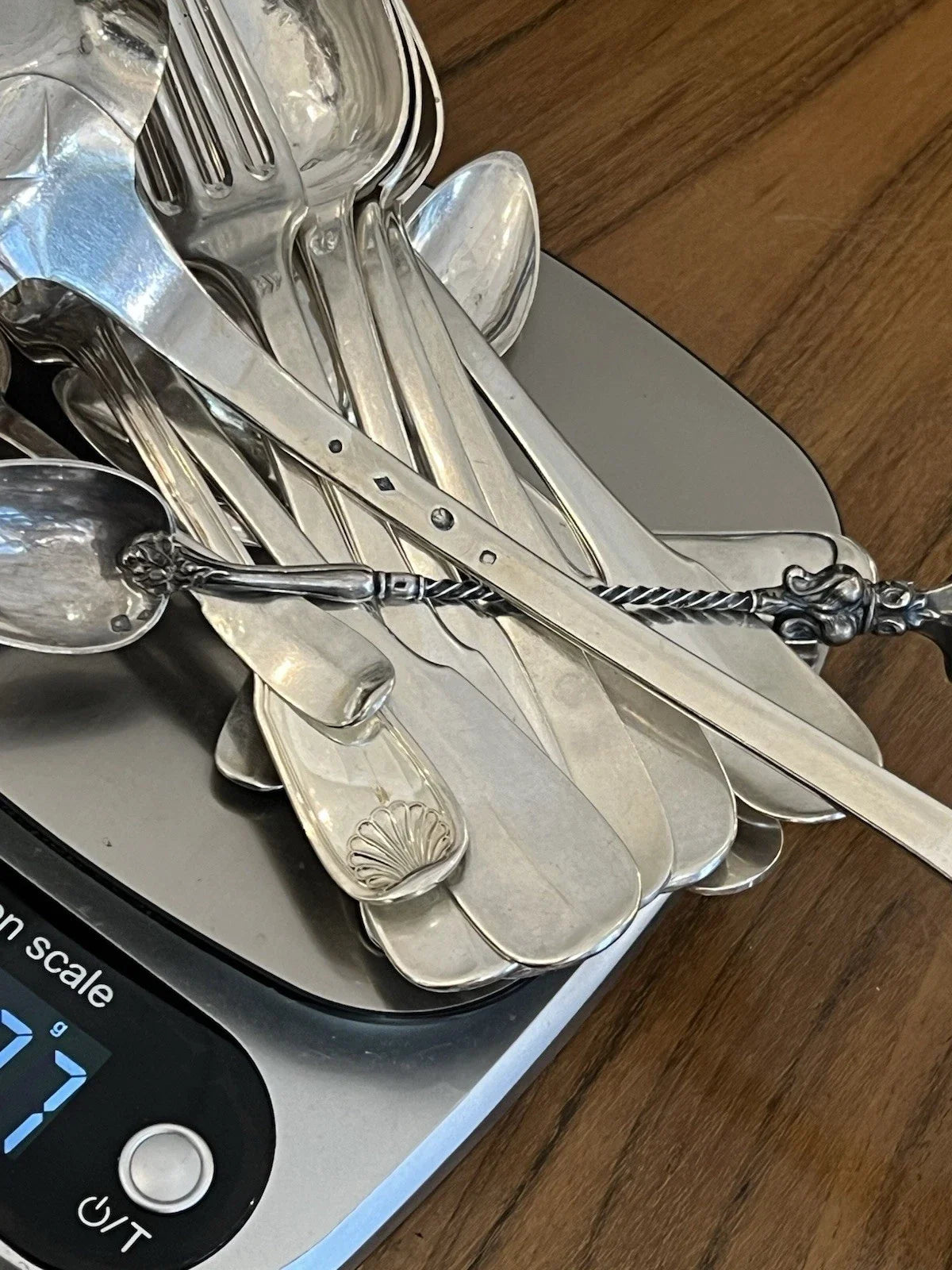 LOT COUVERTS ARGENT MASSIF 1097 G COLLECTION OU FONTE / ARGENTERIE ANCIENNE