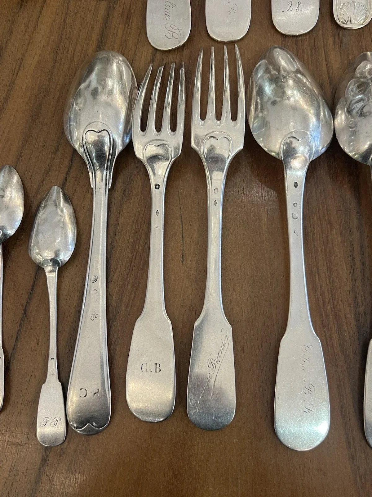 LOT COUVERTS ARGENT MASSIF 1097 G COLLECTION OU FONTE / ARGENTERIE ANCIENNE