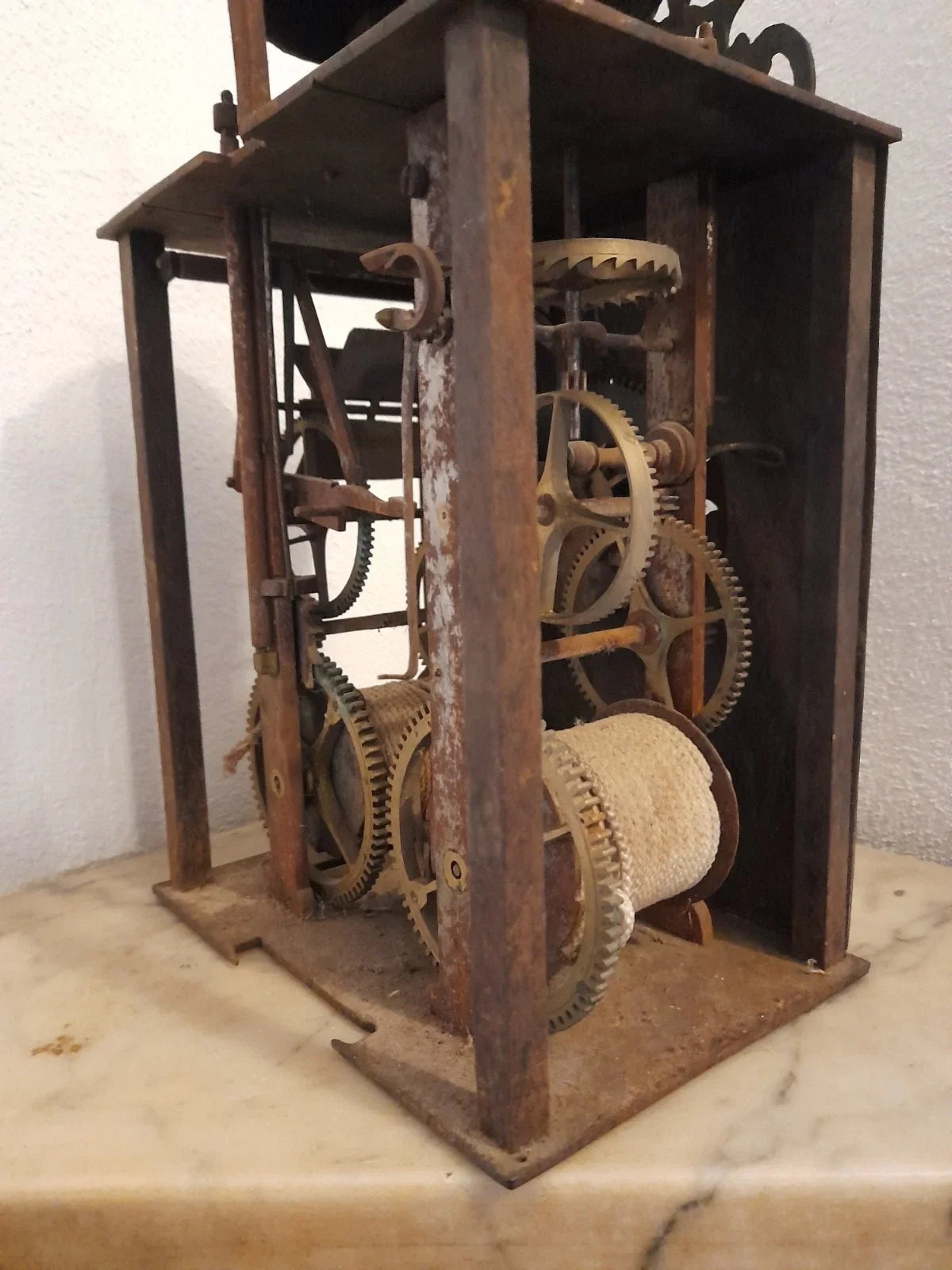 Ancien mouvement horloge comtoise mécanisme Uhr wall clock Wanduhr Pendel