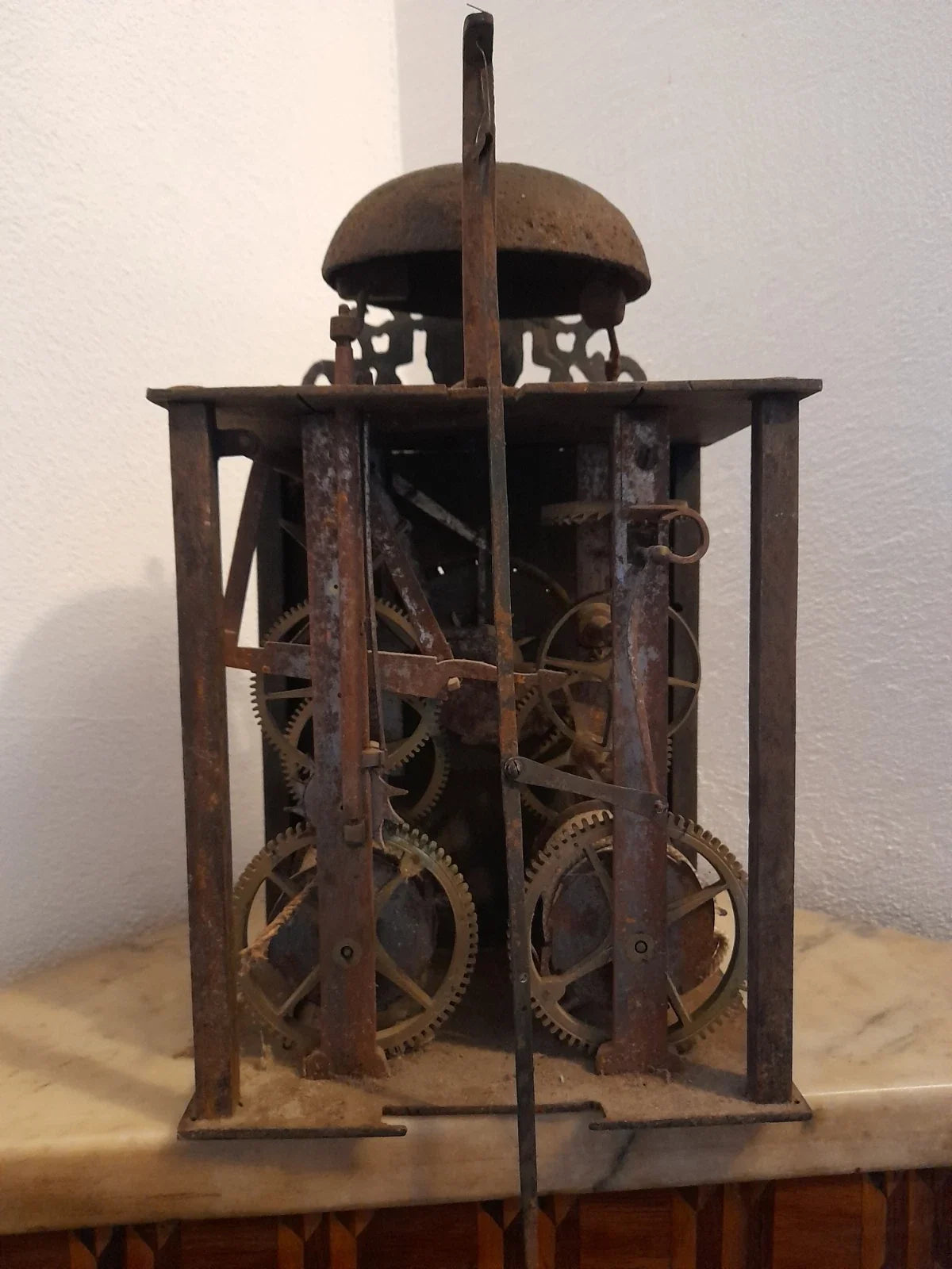 Ancien mouvement horloge comtoise mécanisme Uhr wall clock Wanduhr Pendel