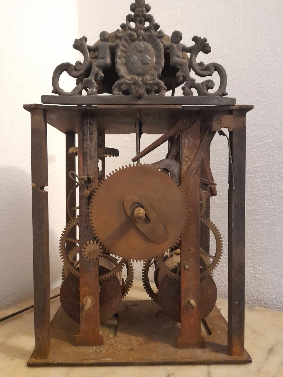 Ancien mouvement horloge comtoise mécanisme Uhr wall clock Wanduhr Pendel