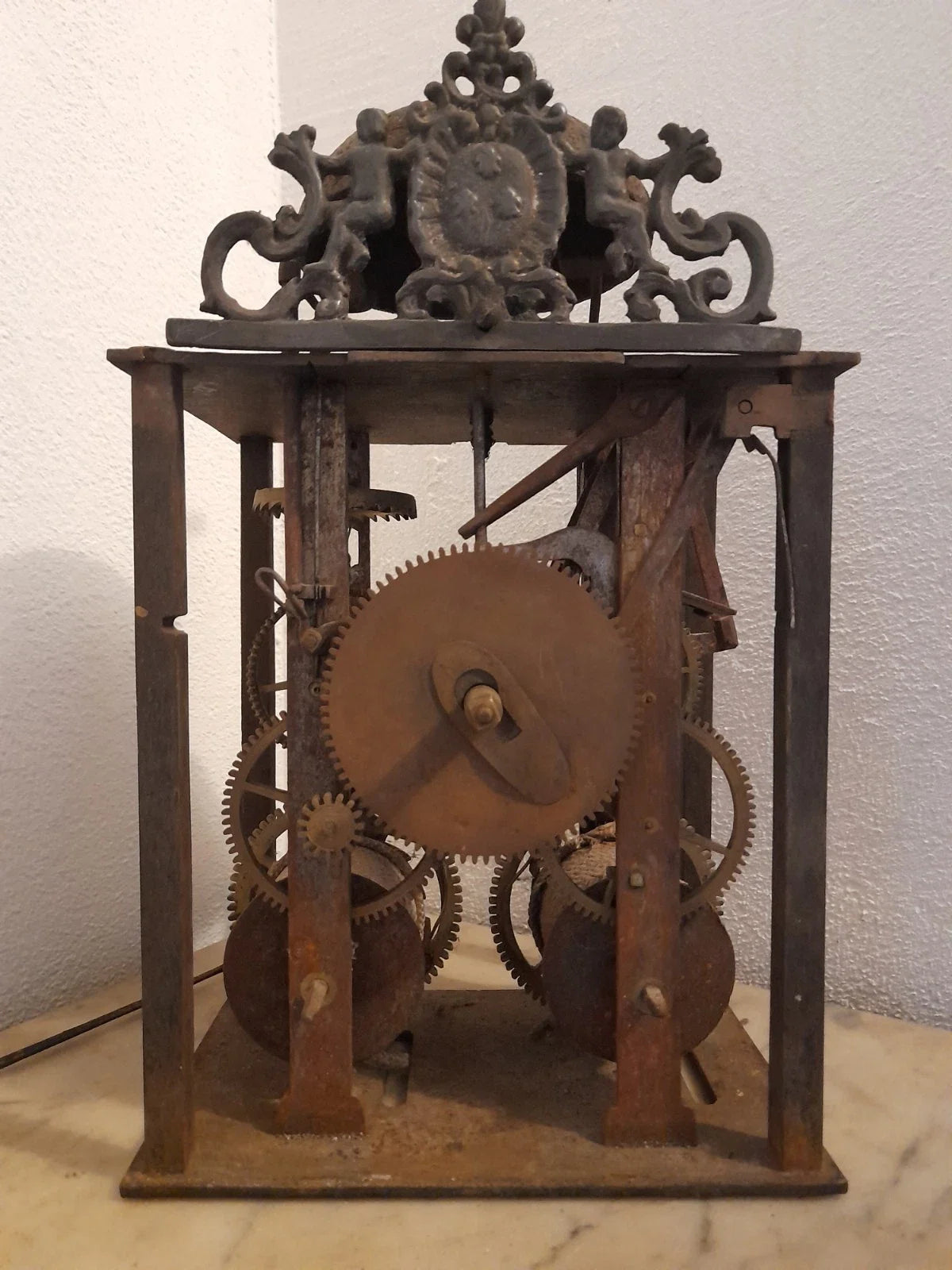 Ancien mouvement horloge comtoise mécanisme Uhr wall clock Wanduhr Pendel