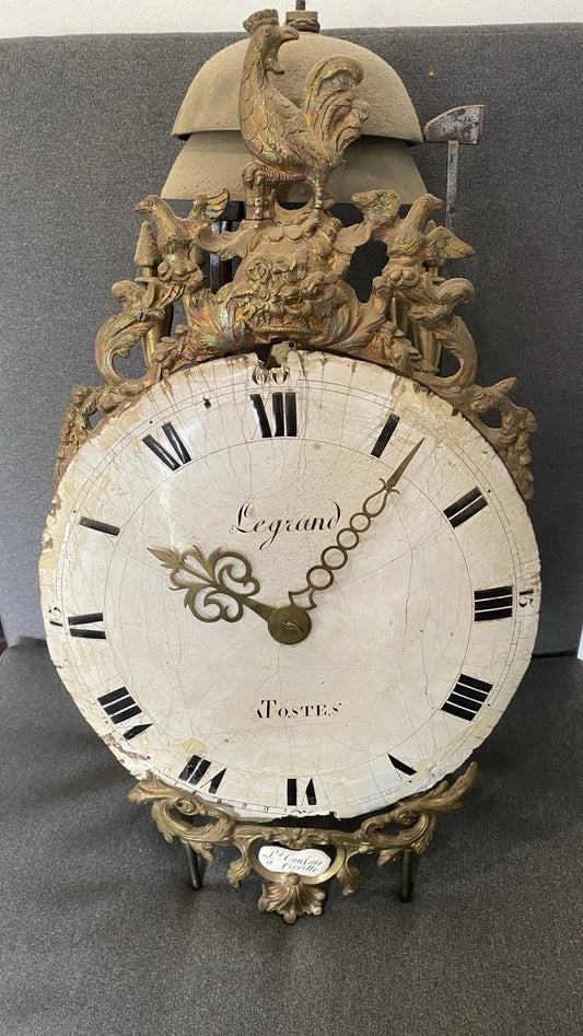 ANCIENNE HORLOGE LANTERNE A 2 CLOCHES 2 MARTEAUX XVIIIEME ANTIQUE CLOCK 18th
