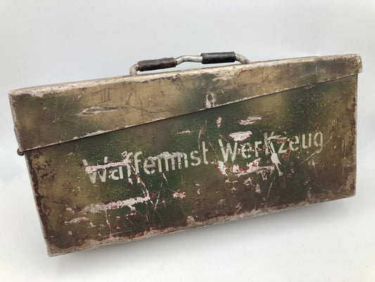 MILITARIA ALLEMAND : CAISSE MUNITION PATRONENKASTEN 34 ALU CAMOUFLEE – (  WW2  )