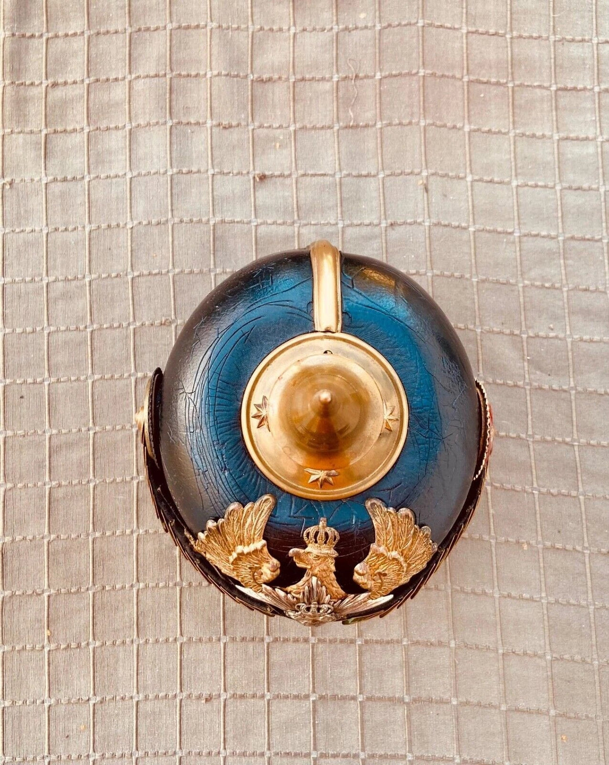 Rare casque à pointe de la Principauté de REUSS, pickelhaube, helm