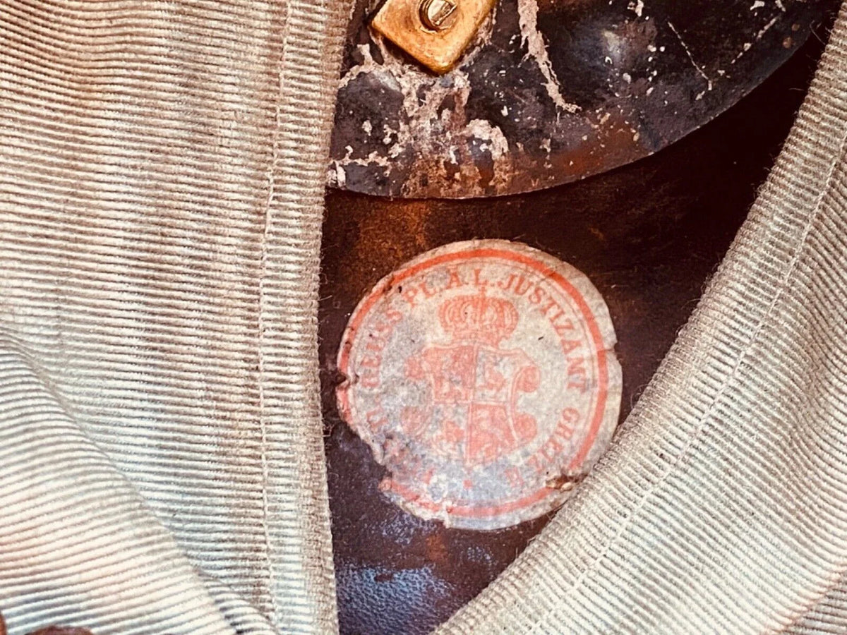Rare casque à pointe de la Principauté de REUSS, pickelhaube, helm