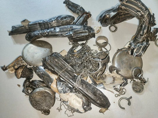 Lot argent massif à fondre 200gr Minerve Sanglier 925 Poids 200 Gr Pour Fonte