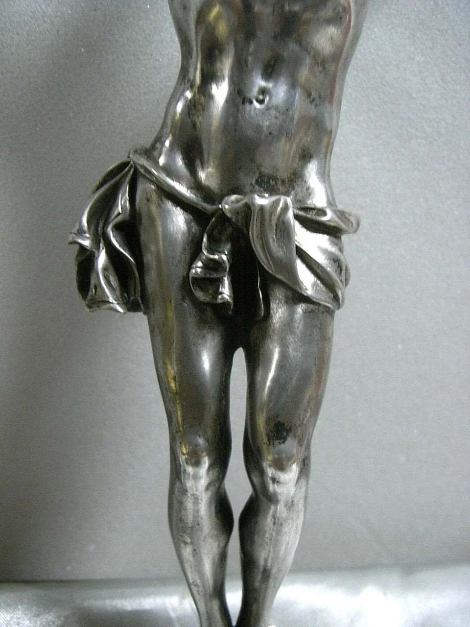ANCIEN RARE CRUCIFIX CHRIST ARGENT MASSIF STATUE RELIGIEUSE JESUS 251 grs