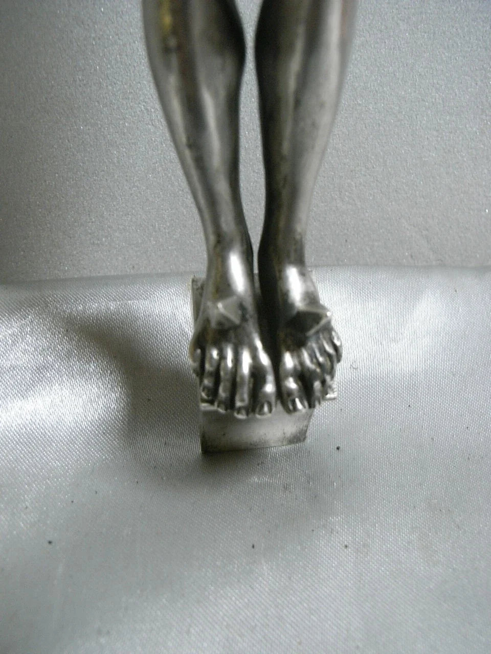 ANCIEN RARE CRUCIFIX CHRIST ARGENT MASSIF STATUE RELIGIEUSE JESUS 251 grs